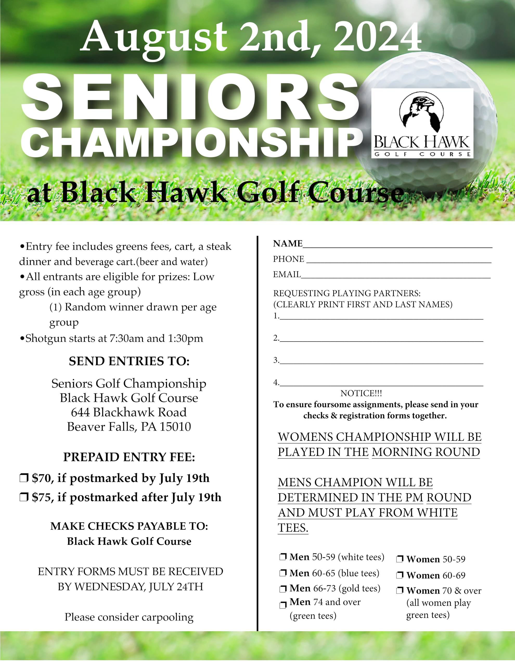 Black Hawk Golf Course | Event Calendar - (June 2024) Black Hawk Golf Course Event Calendar – (June 2024) BHGC (August 2nd, 2024) Seniors Tournament (Event / Registration Form)